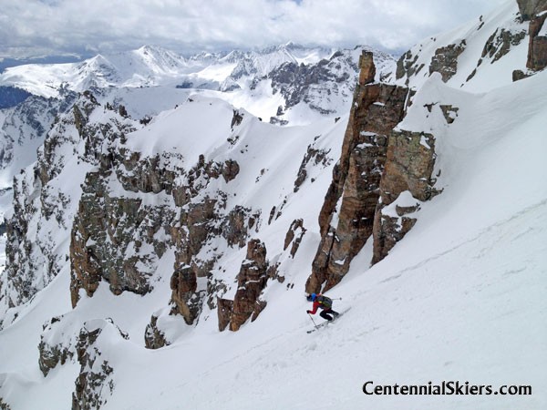 Cathedral Peak, Pearl Couloir, Centennial Skiers, mark fallender
