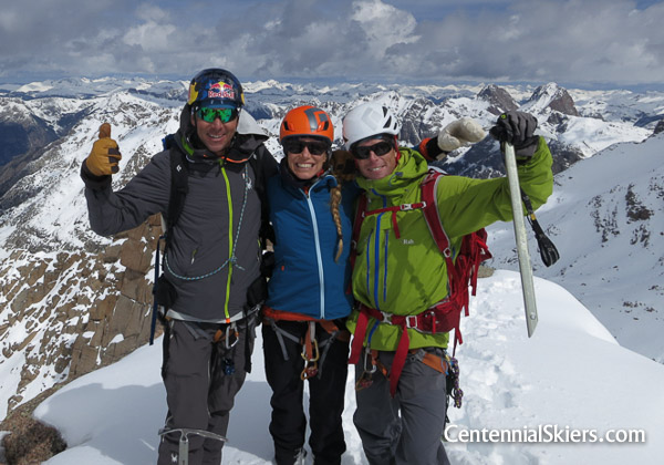 The Centennial Skiers on the summit of Jagged Mountain.
